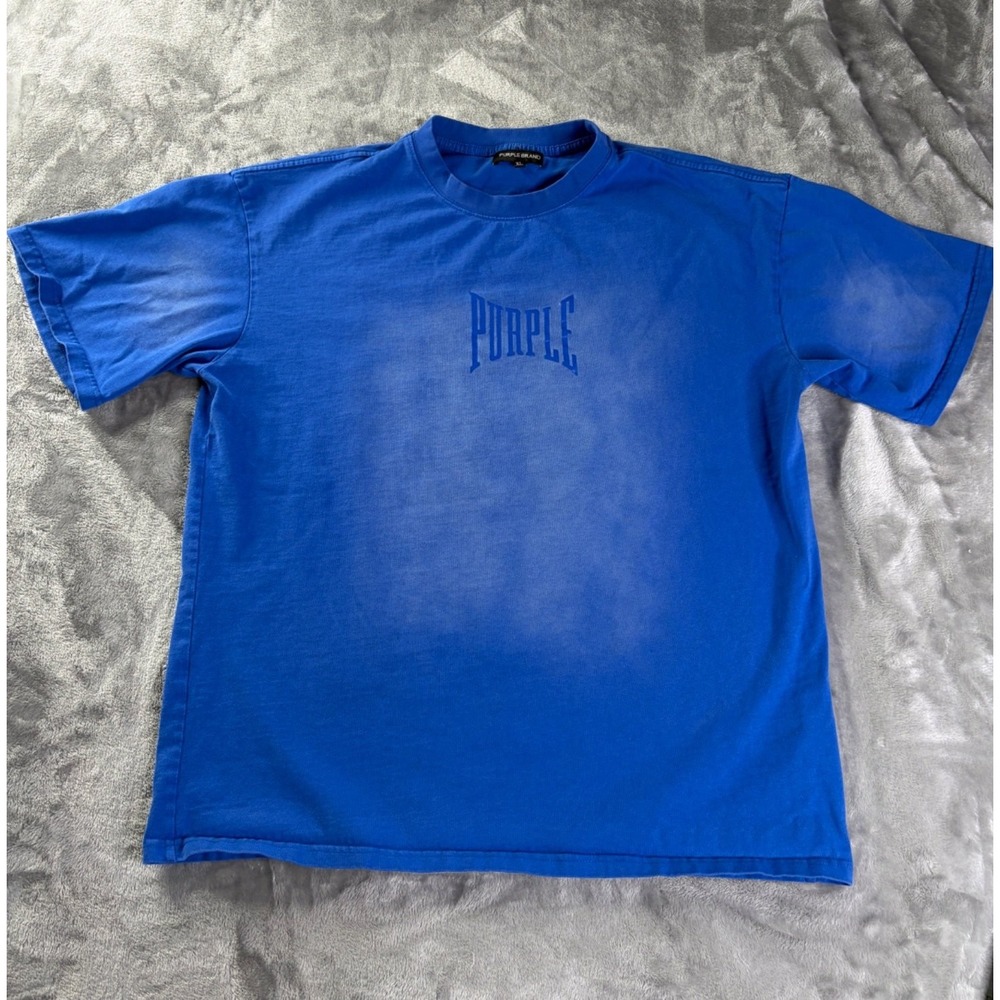 Purple Brand T-Shirt Mens XL Blue Crew Neck Short Sleeve